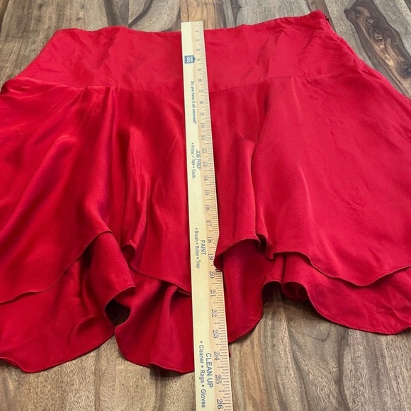 Lauren Ralph Lauren‎ Red Silk Blend Layered Ruffle Flare Skirt Size 14 - Picture 6 of 9